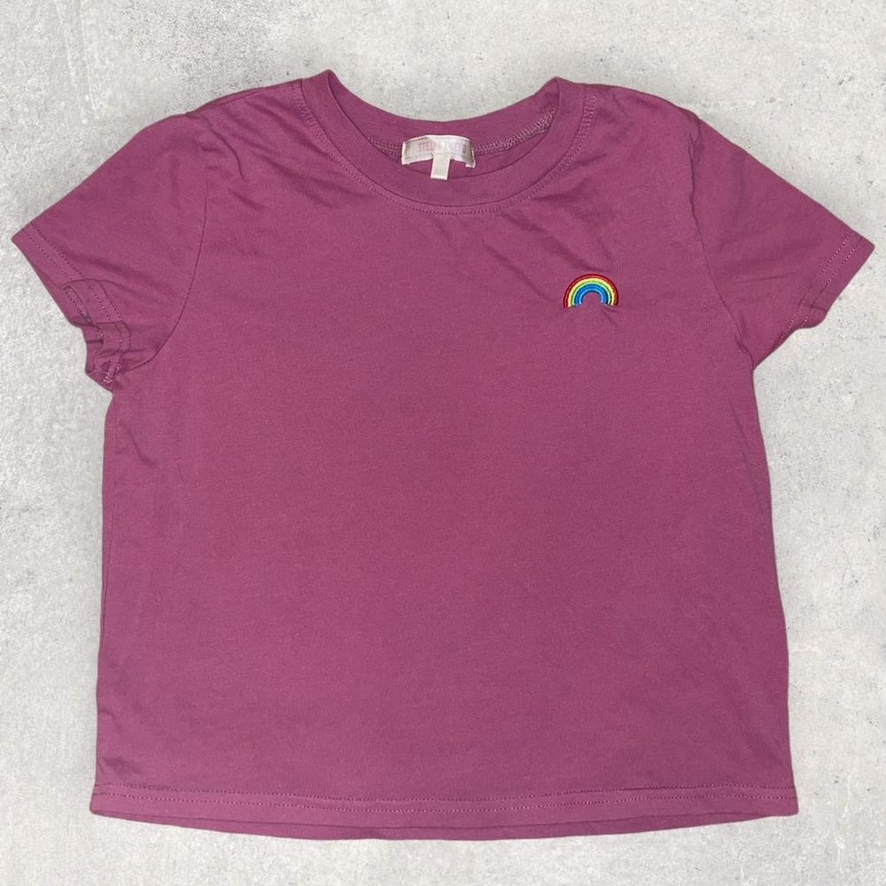Pink Stella Tweed Rainbow Crop top